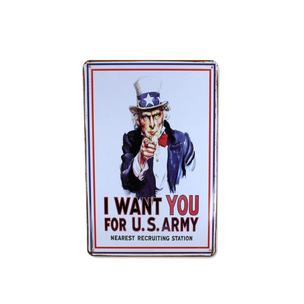 Plaque I WANT YOU en métal Plaque I WANT YOU en métal