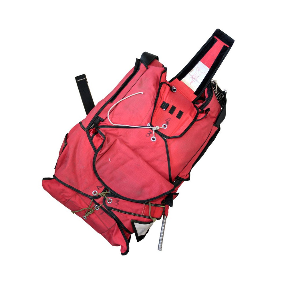 Voilures (2) de parachute ROUGE style parapente + sac