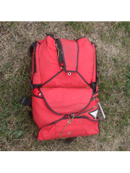 Voilures (2) de parachute ROUGE style parapente + sac