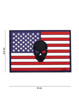 Patch 3D PVC USA tête de mort