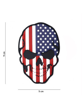 Patch 3D PVC Tête de mort USA