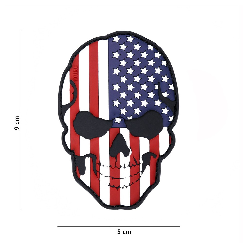 Patch 3D PVC Tête de mort USA