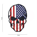 Patch 3D PVC Tête de mort USA