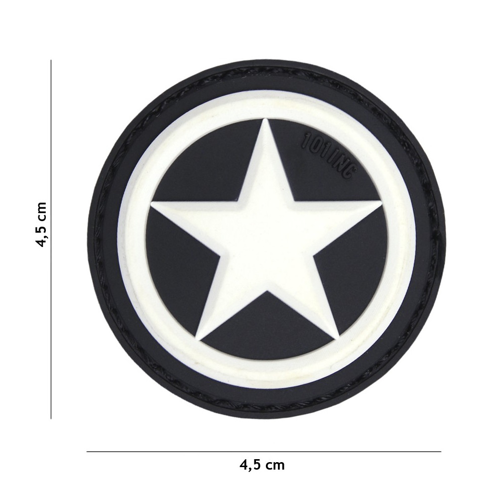 Patch 3D PVC étoile USA (blanc)