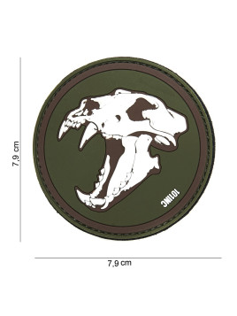 Patch 3D PVC Tigre aux dents de sabre (vert)