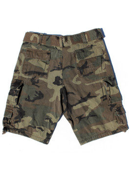 Bermuda style militaire aspect vintage Camouflé (100% coton)