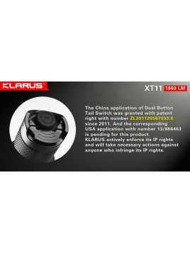 Lampe tactique rechargeable Klarus XT11 LED - 1060 Lumens