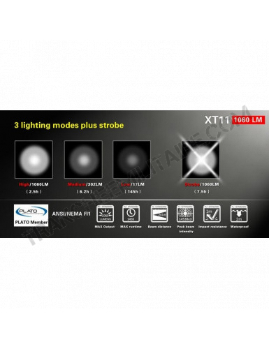Lampe tactique rechargeable Klarus XT11 LED - 1060 Lumens