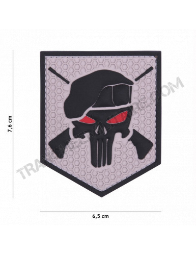 Patch 3D PVC Commando Punisher (gris)