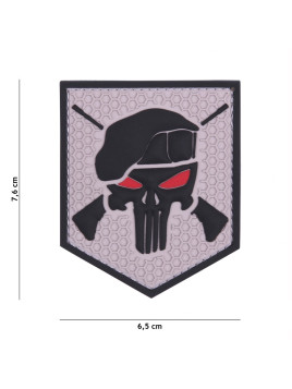 Patch 3D PVC Commando Punisher (gris)