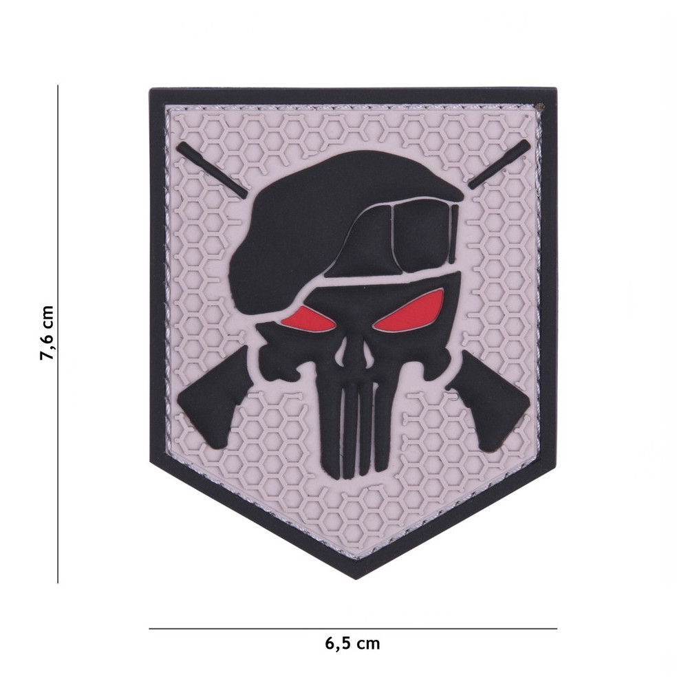 Patch 3D PVC Commando Punisher (gris)