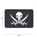 Patch 3D PVC  Punisher pirate (noir)