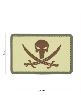 Patch 3D PVC  Punisher pirate (coyote)