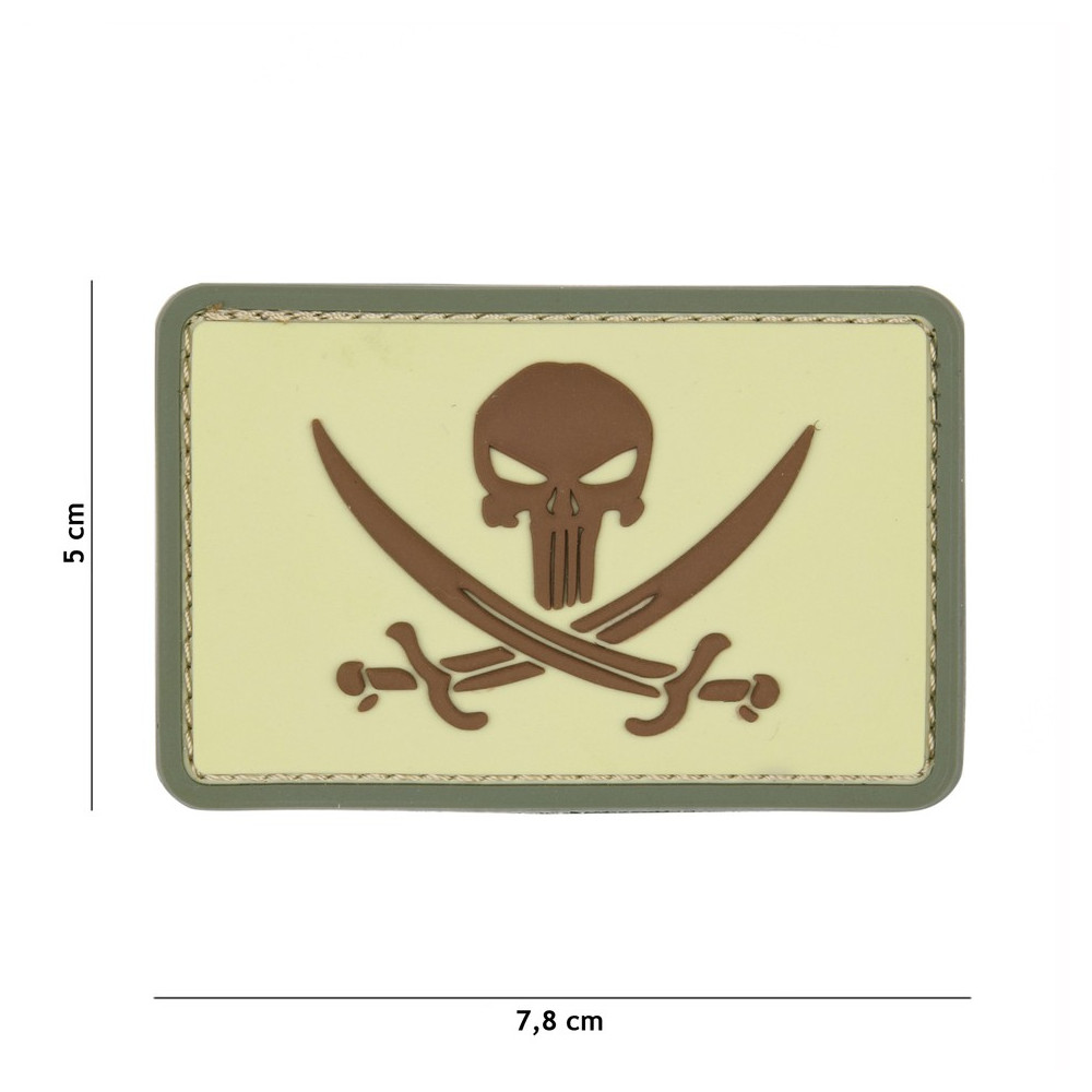 Patch 3D PVC  Punisher pirate (coyote)