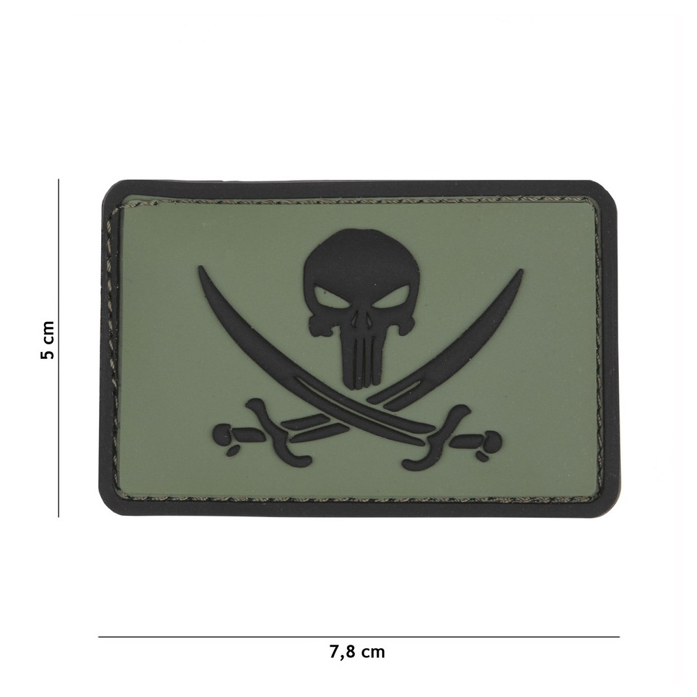 Patch 3D PVC Pirate Punisher (vert) Patch 3D PVC Pirate Punisher (vert)