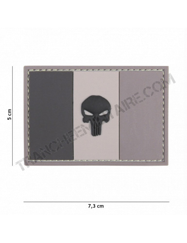 Patch 3D PVC  Punisher France (gris/noir)