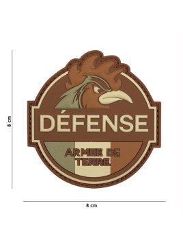 Patch 3D PVC  Défense Armée de Terre (marron)