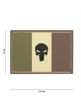 Patch 3D PVC  Punisher France (marron)