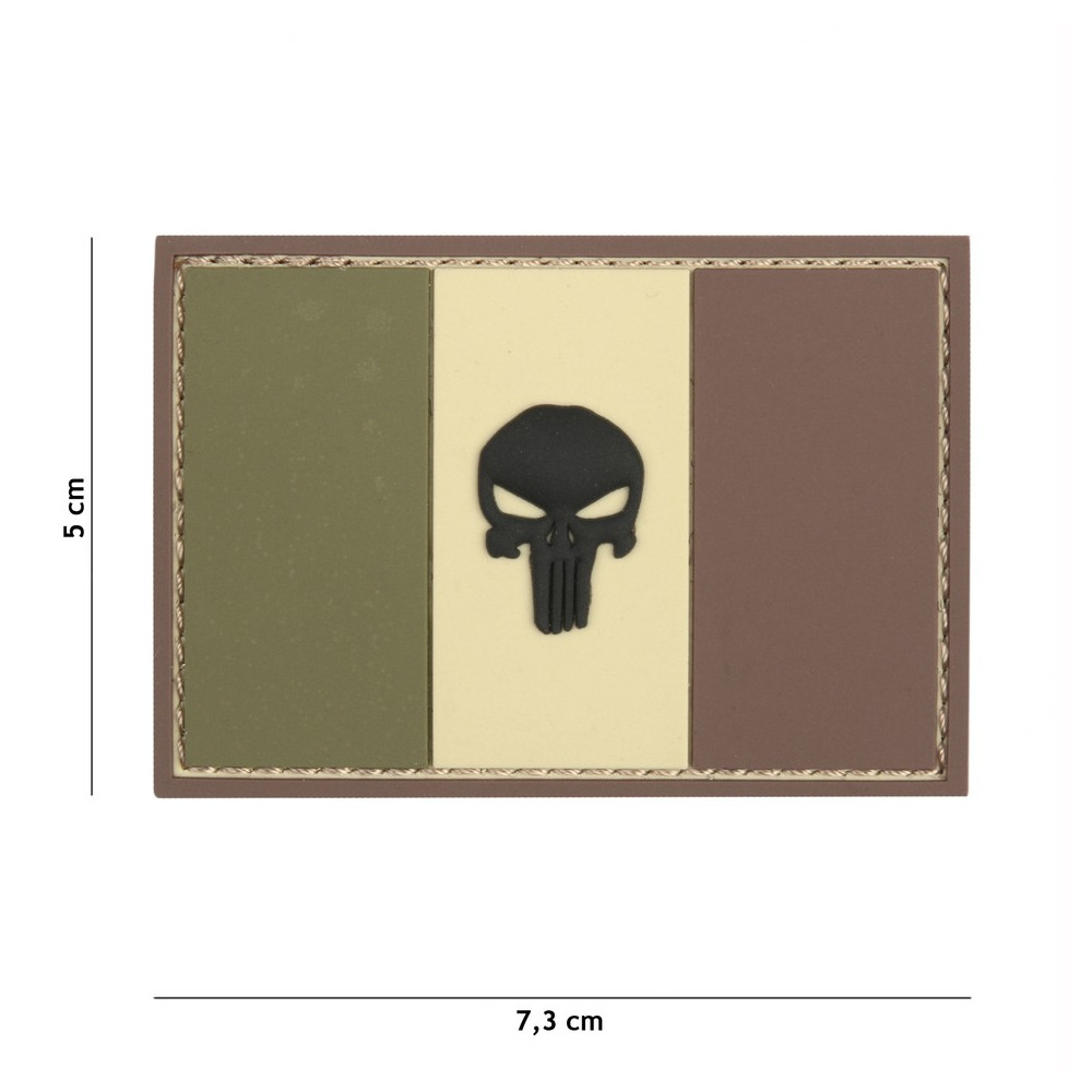 Patch 3D PVC  Punisher France (marron)