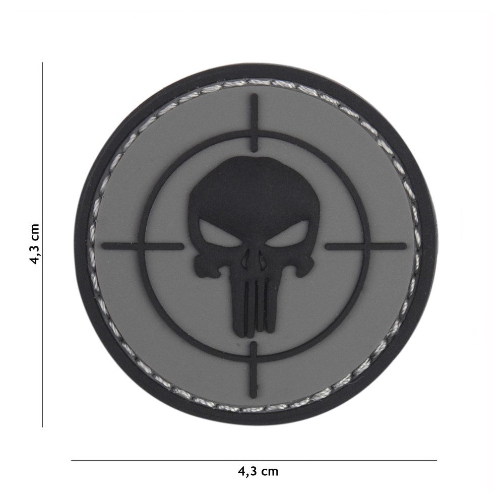 Patch 3D PVC  Punisher cible (gris)