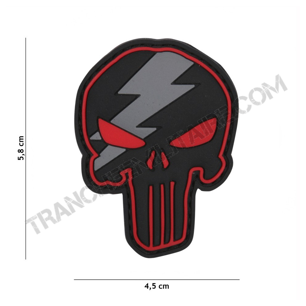 Patch 3D Punisher tonnerre rouge