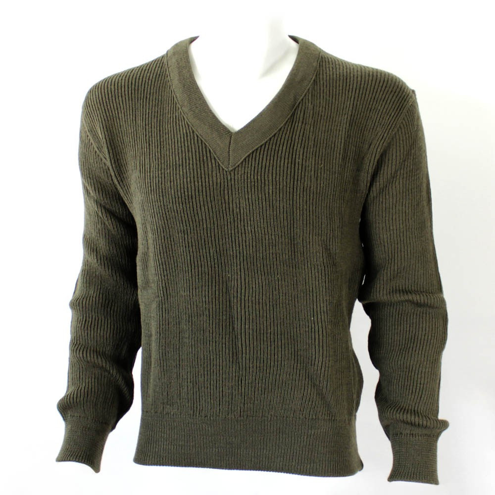 Pull kaki col V original Armée française 100 % LAINE Pull kaki col V original Armée française 100 % LAINE