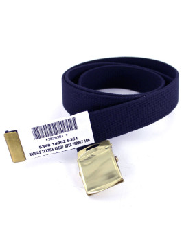 Ceinture bleue marine en toile avec ferret Marine Nationale