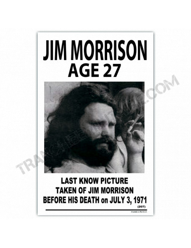 Affiche Jim Morrison 27 ans