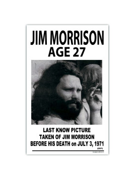 Affiche Jim Morrison 27 ans