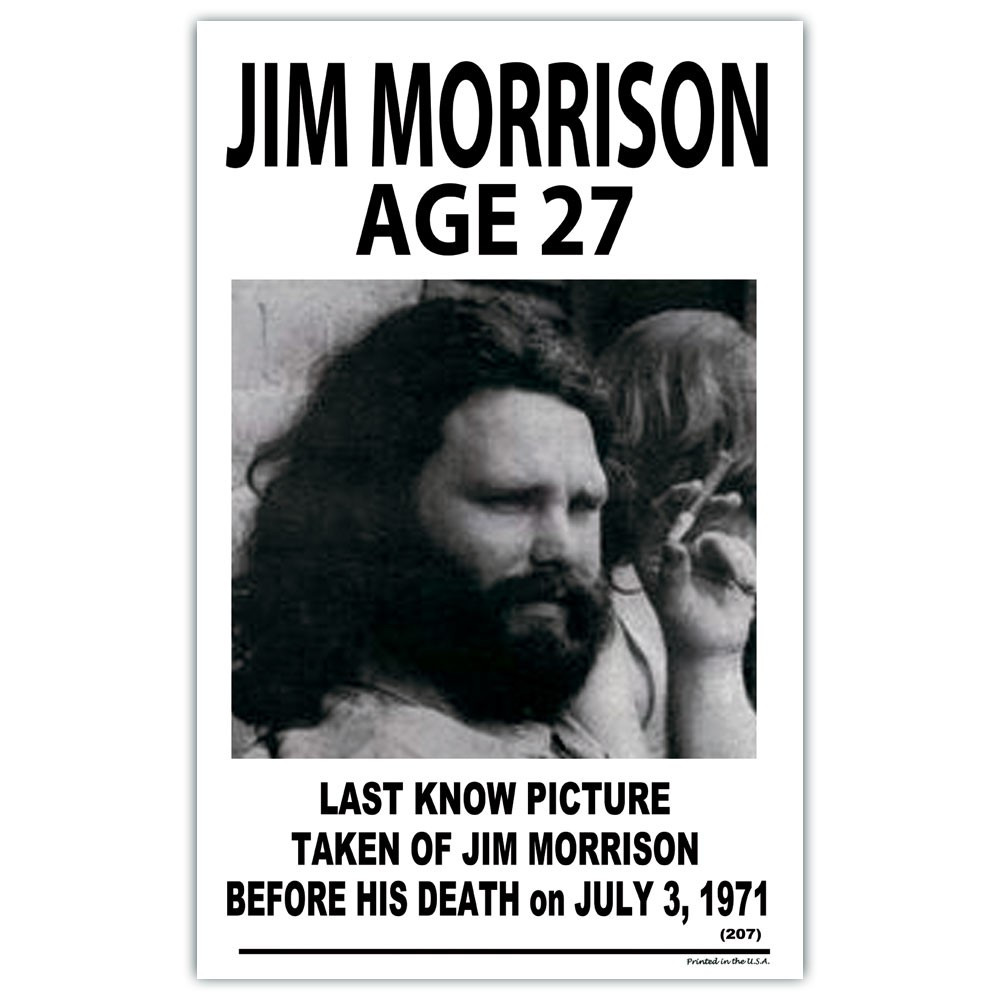 Affiche Jim Morrison 27 ans