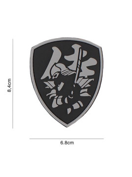 Patch 3D PVC : Bouclier Samouraï , rouge