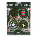 Lot de 4 patchs D-Day collector