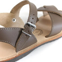 Sandales Cuir Marine