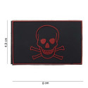 Patch 3D PVC  " Skull and Bones " rouge