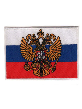 Patch drapeau Russie avec armoiries