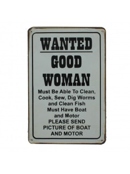 Plaque vintage "Wanted good...