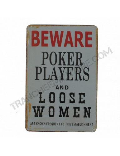 Plaque vintage "Beware...