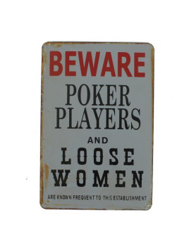 Plaque vintage "Beware...