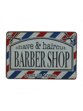 Plaque vintage "Barber Shop"