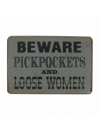 Plaque vintage "Beware...