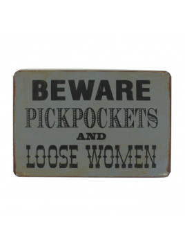 Plaque vintage "Beware...