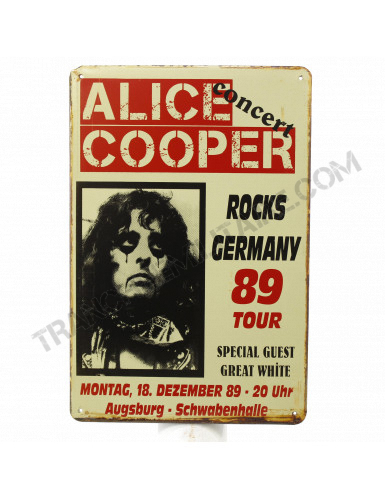 Plaque Alice Cooper 89 Tour
