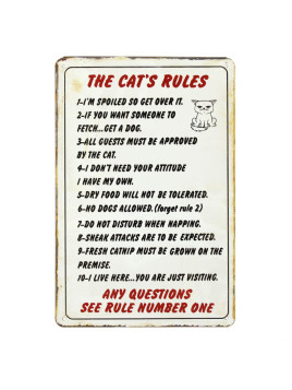 Plaque Cat's Rules