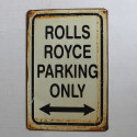 Plaque Rolls Royce en métal 